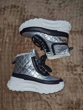 Silver and Black Women's Winter Boots Size 5, 6, 6.5, 7.5 Available